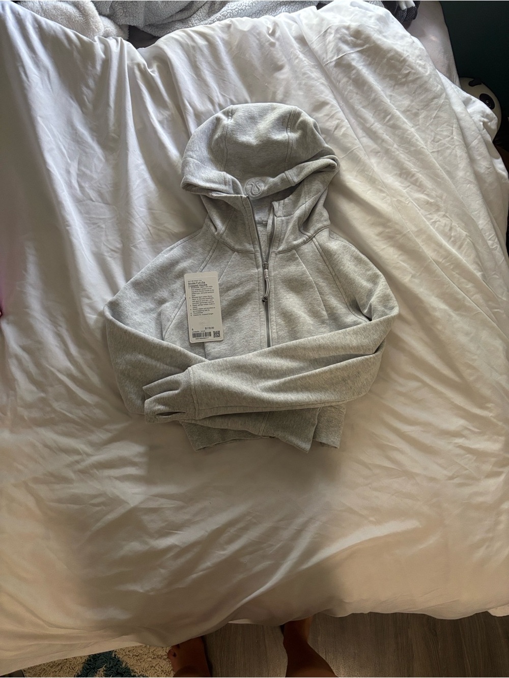 lululemon athletica Light Gray Full-Zip Hooded Sweater